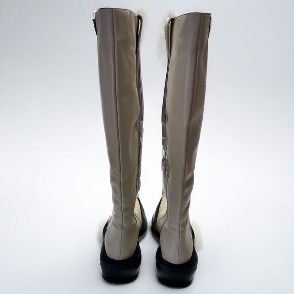 ALOHAS Cattle Cowboy Leather Squre Toe Tall Boots in Ivory Size 7-7.5 - Picture 12 of 16